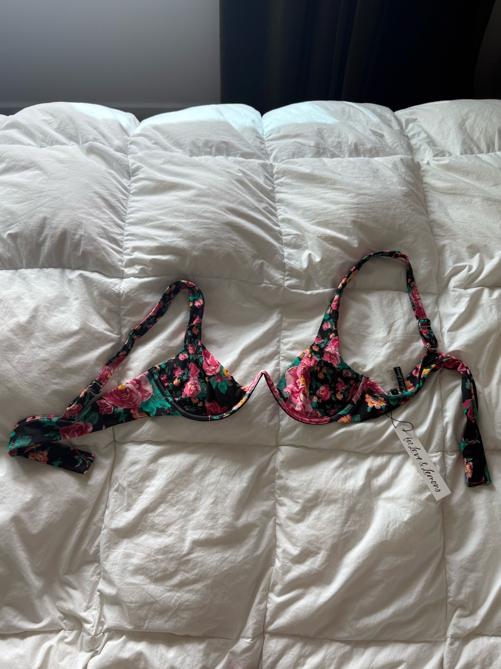 NWT For Love & Lemons Floral Underwire Bikini Top